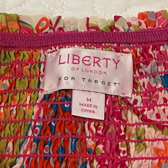 Liberty Of London Smocked Maxi Colorful Floral Maxi Dress Sz Medium Empire Waist - Picture 2 of 7